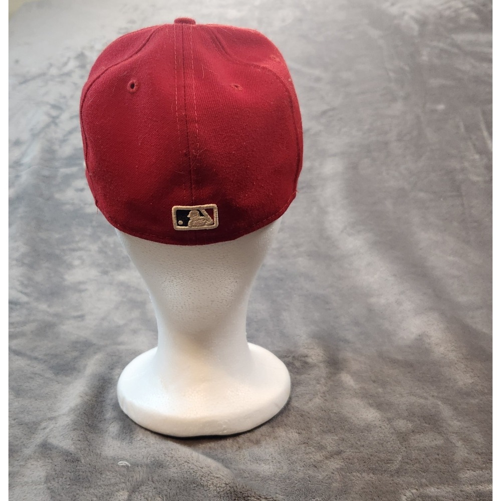 Cleveland Indians Hat Mens 7 Red New Era Fitted Official On Field Cap Camo Brim - Picture 4 of 11